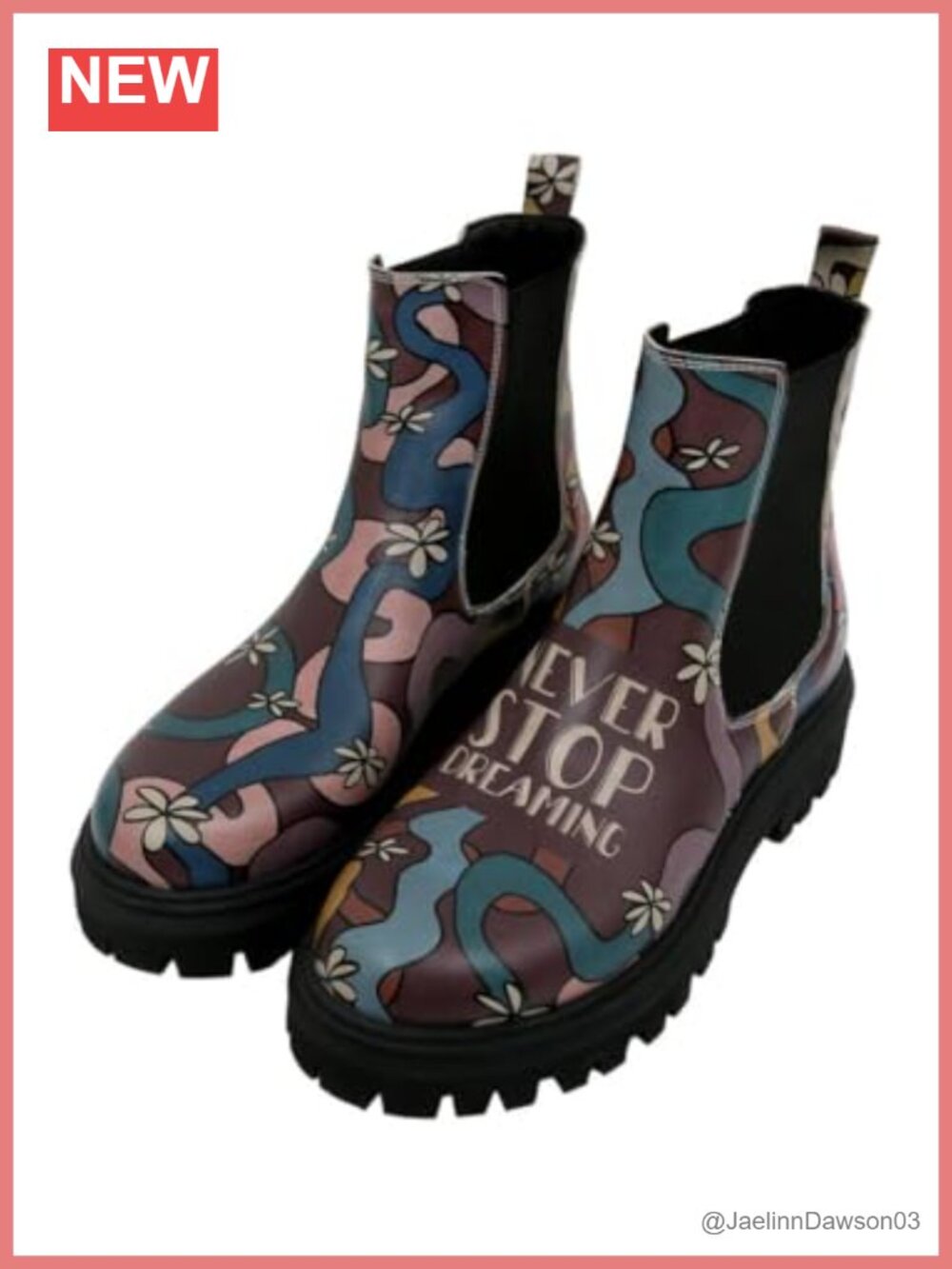 Women's Vegan Leather Chelsea Ankle Boots Waterproof Slip On Platform Heel